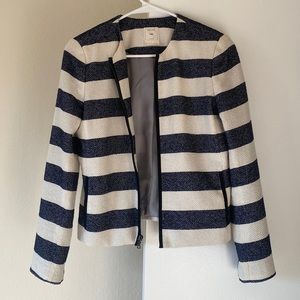 Blue and White Striped Jacket (Size 6)